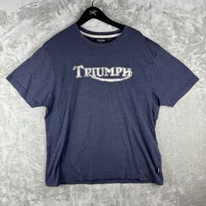 Triumph Motorcycle Spellout T Shirt Mens Size XL Moto Utility Logo Faded